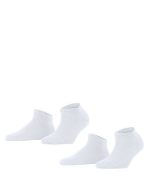 Falke Happy 2-Pack Sneaker socks Sokken Dames Wit | HVD-148203