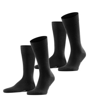 Falke Happy 2-Pack Socks Sokken Heren Zwart | RXB-059814
