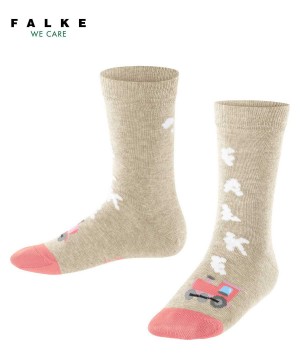 Falke Happy Locomotive Socks Sokken Kinderen Beige | FUL-347185