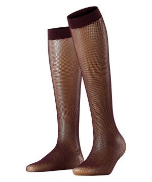 Falke Net Knee-high Socks Sokken Dames Rood | SDE-605327