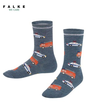 Falke Police and Fire Cars Socks Sokken Kinderen Blauw | CUX-365980
