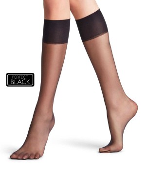 Falke Shelina 12 DEN Knee-high Socks Sokken Dames Zwart | FMQ-357064