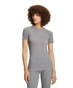Falke T-Shirt Wool-Tech Light Overhemd Met Korte Mouwen Dames Grijs | HZO-478610