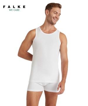 Falke Top Round-neck Daily Natural Vest Heren Wit | OPI-286079